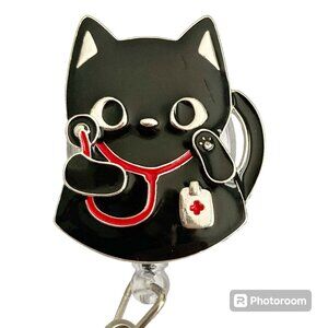Nursing Cat ID Lanyard Badge Holder Retractable Reel RN LPN Graduation Gift